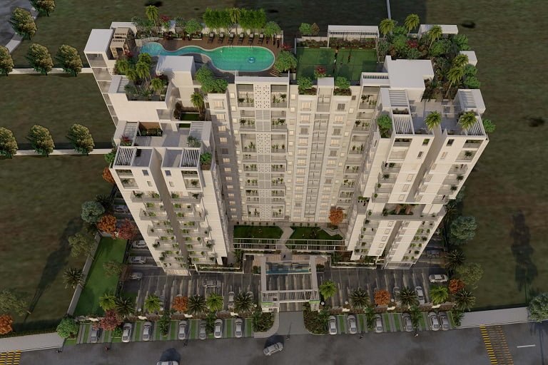 Top view of 3 BHK flats in Jaipur at Utpal By Aashish group